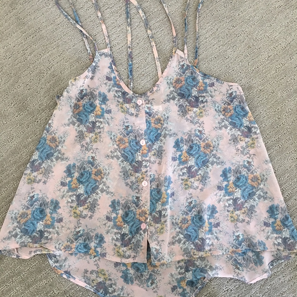 Sheer Floral Tank Top